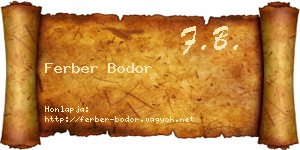 Ferber Bodor névjegykártya